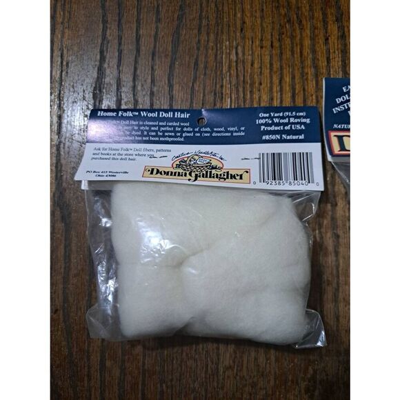 2 New Home Folk Wool Doll Hair Natural Fiber 100% Wool Roving - Picture 3 of 3